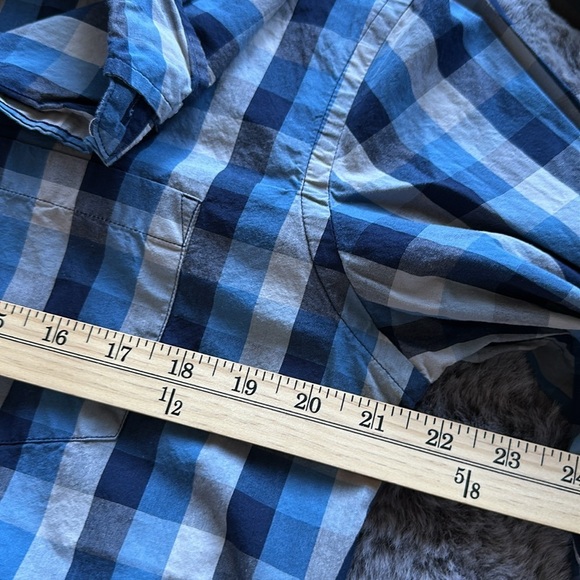J Crew Factory Button-Down check plaid Blue long sleeve size M - Picture 8 of 10